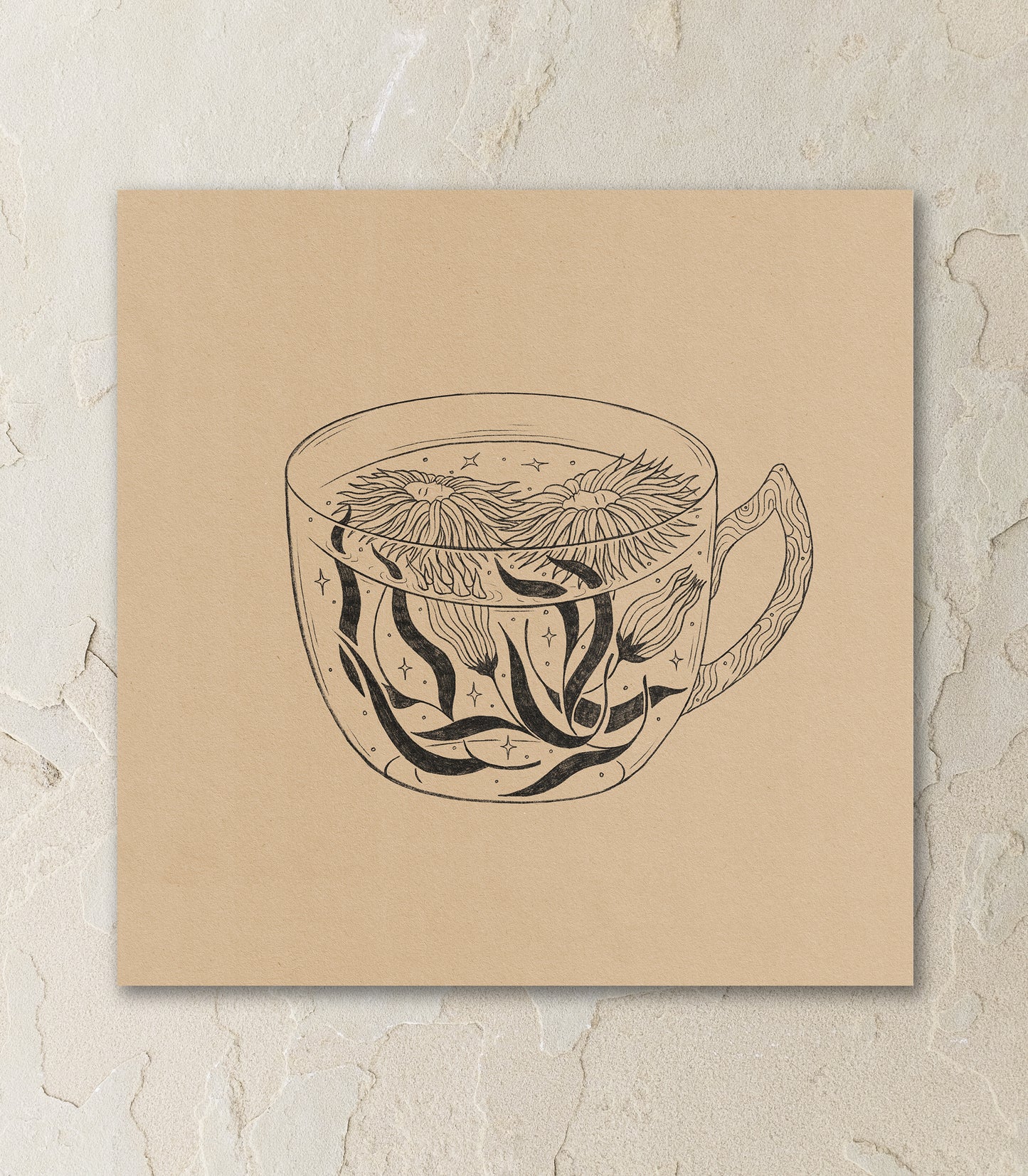 'Flower tea' print