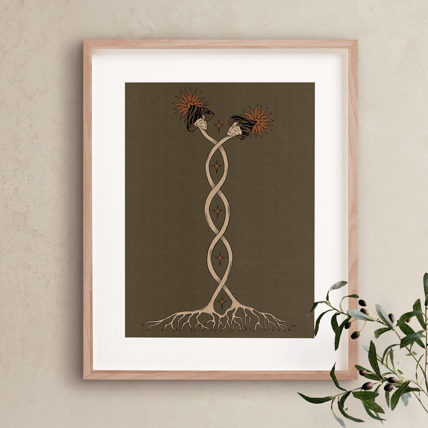 'Mushroom couple' print