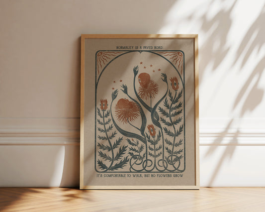 'Dancing flowers' print