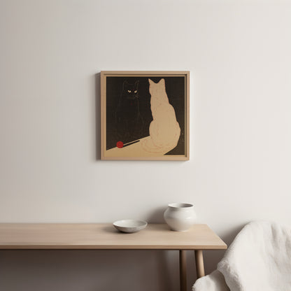 'Yin Yang cats' print