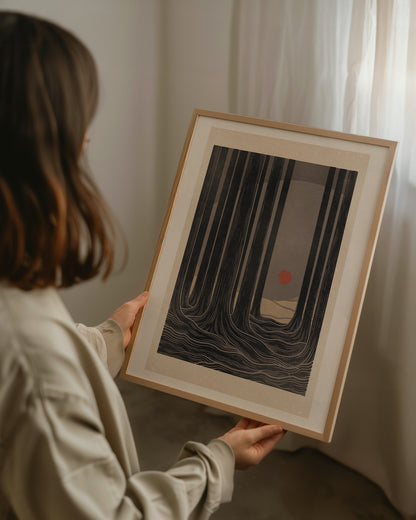 'Sunset forest' print