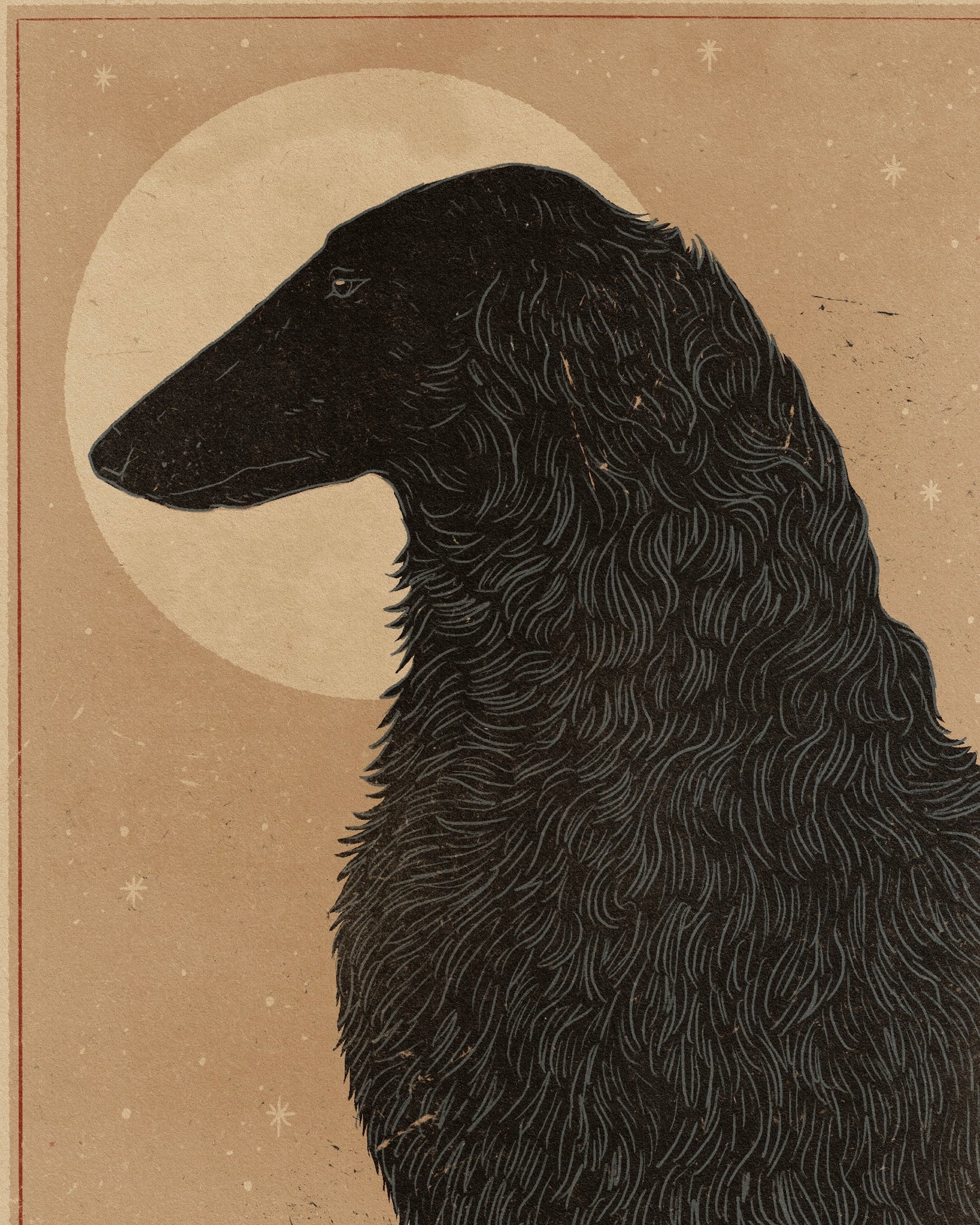 'Black Borzoi' print