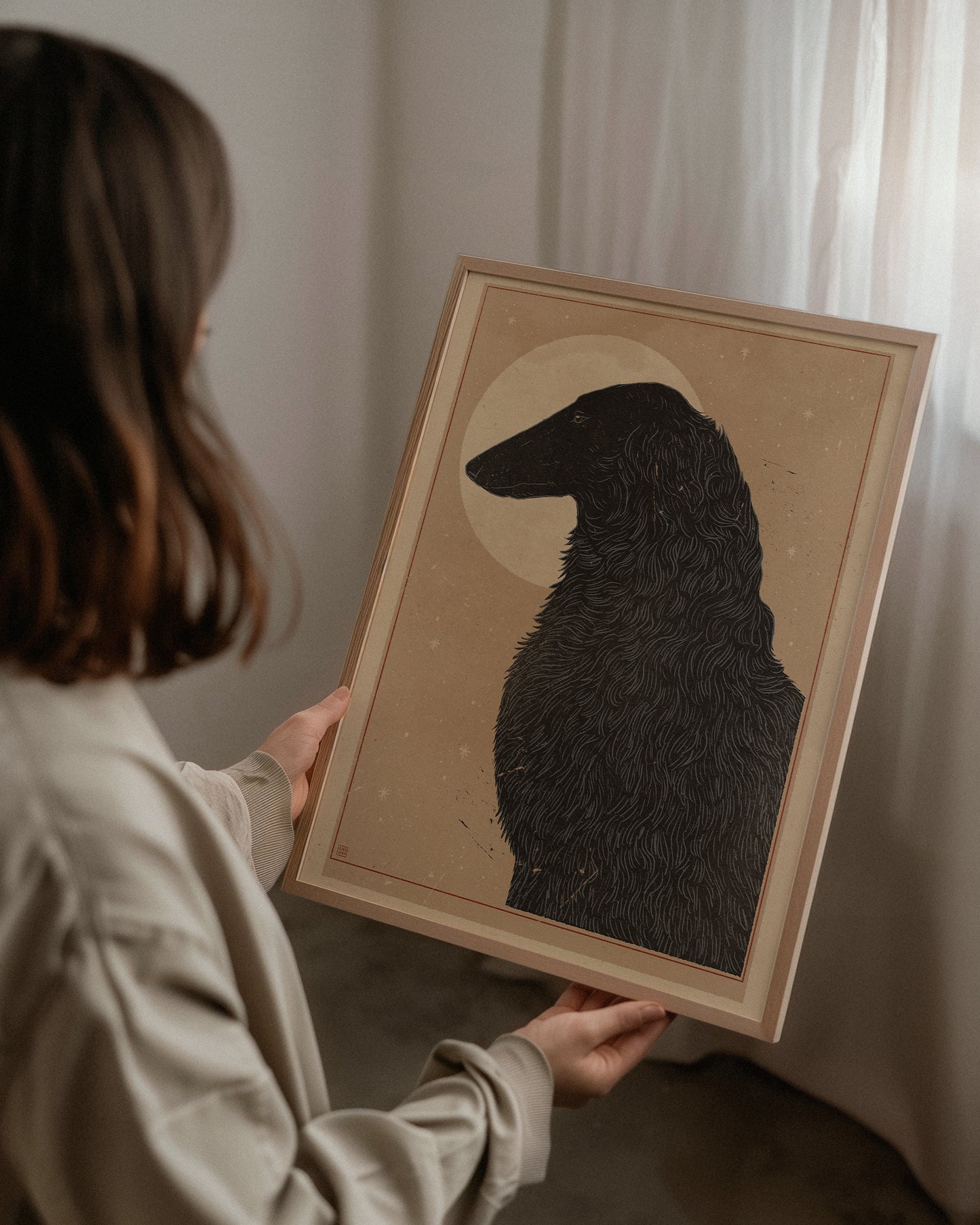 'Black Borzoi' print