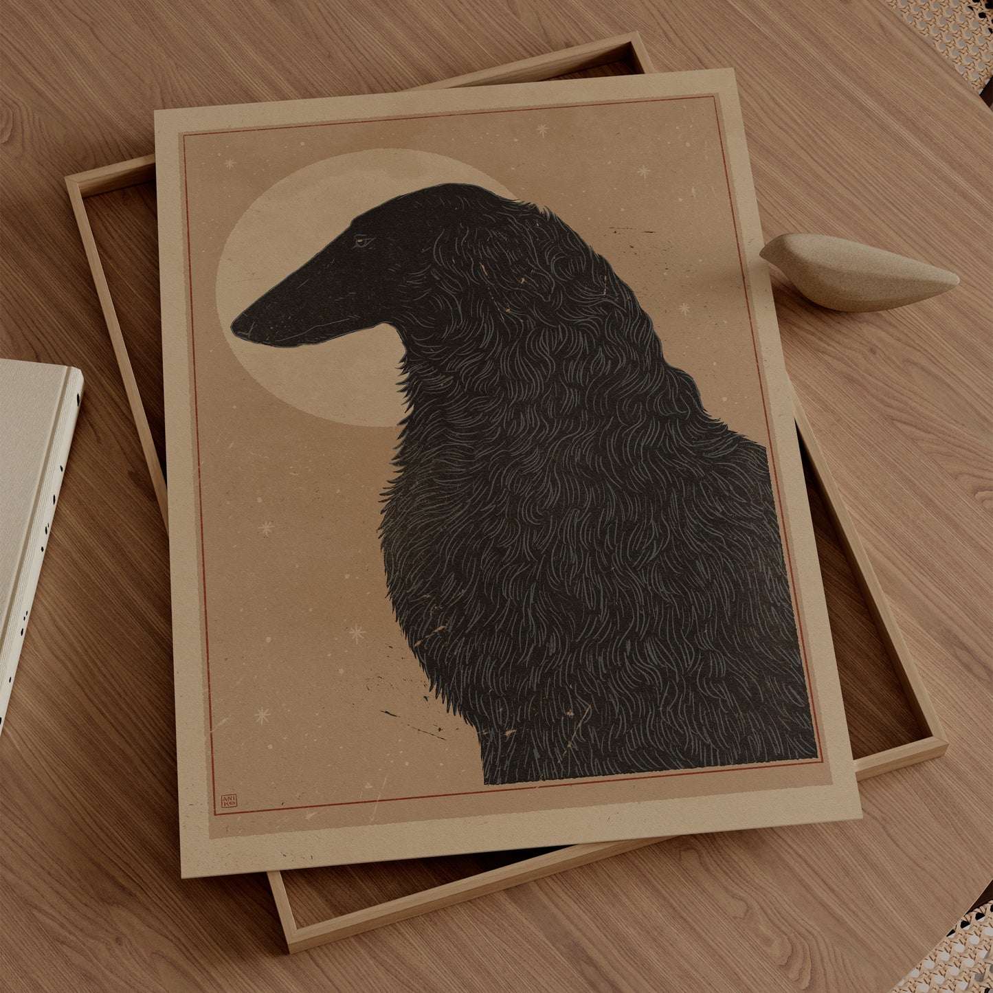 'Black Borzoi' print