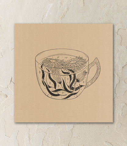 'Flower tea' print