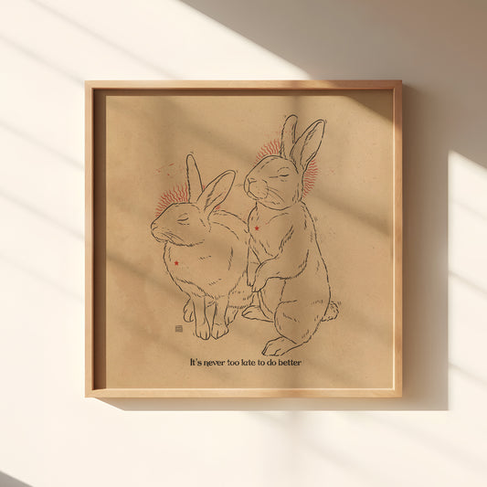 'Two rabbits' print